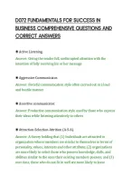 D072 FUNDAMENTALS FOR SUCCESS IN&NewLine;BUSINESS COMPREHENSIVE QUESTIONS AND&NewLine;CORRECT ANSWERS