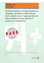 Test Bank for Beckmann and Ling's Obstetrics and &NewLine;Gynecology 1&comma; 9th Edition by Robert Casanova&comma; &NewLine;Alice R&period; Goepfert&comma; Nancy A&period; Hueppchen&comma; Patrice M&period; &NewLine;Weiss & AnnaMarie Connolly &vert; Questions & &NewLine;Answers 2027 Guaranteed Pass
