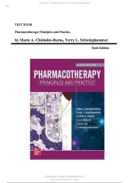 TEST BANK for Pharmacotherapy Principles and Practice 6th Edition Chisholm-Burns Test Bank&period; ALL 102 CHAPTERS &lpar;Complete Download&rpar;&period;&sol;&sol;ISBN NO&colon;1260460274&sol;&sol;Graded A