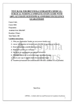 TEST BANK FOR BRUNNER & SUDDARTH'S MEDICAL-SURGICAL NURSING &vert;COMPLETE STUDY GUIDE WITH 100&percnt; ACCURATE QUESTIONS & ANSWERS&excl; EXCELLENCE GUARANTEED&excl;