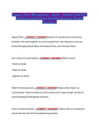 Supply Chain Management - Exam 1 Newest 2026&sol;2027 &NewLine;Questions and Correct Detailed Answers Already &NewLine;Graded A&plus; 