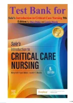 Test Bank for Sole's Introduction to Critical Care Nursing 9th Edition by Mary Makic and Lauren Morata