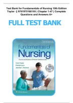 Test Bank for Fundamentals of Nursing 10th Edition Taylor&Tab;&lpar;&vert; 9781975168155 &vert; Chapter 1-47 &vert; Complete Questions and Answers A&plus;&NewLine;&NewLine;FULL TEST BANK&NewLine;