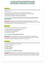 ATI RN EXIT QUESTIONS WITH ANSWERS AND EXPLANATIONS