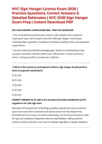 NYC Sign Hanger License Exam 2026 &vert; Practice Questions&comma; Correct Answers & Detailed Rationales &vert; NYC DOB Sign Hanger Exam Prep &vert; Instant Download PDF