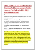 4N051 SSgt WAPS Full SKT Practice Test &NewLine;Questions And Correct Answers &lpar;Verified &NewLine;Answers&rpar; Plus Rationales 2026 Q&A &vert; &NewLine;Instant Download Pdf 