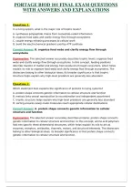 PORTAGE BIOD 101 FINAL EXAM QUESTIONS WITH ANSWERS AND EXPLANATIONS