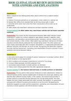 BIOD 121 FINAL EXAM REVIEW QUESTIONS WITH ANSWERS AND EXPLANATIONS
