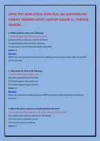 APENS TEST EXAM ACTUAL EXAM 2026 &vert; ALL QUESTIONS AND &NewLine;CORRECT ANSWERS LATEST &vert; ALREADY GRADED A&plus; &vert; VERIFIED &NewLine;ANSWERS