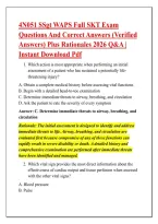 4N051 SSgt WAPS Full SKT Exam &NewLine;Questions And Correct Answers &lpar;Verified &NewLine;Answers&rpar; Plus Rationales 2026 Q&A &vert; &NewLine;Instant Download Pdf
