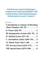 SCB 203 Human Anatomy & Physiology I &ndash; &NewLine;Complete Exam Study Guide 2026&sol;2027 &vert; 200 &NewLine;Verified Questions with Detailed Rationales &vert; &NewLine;All Body Systems Covered &vert; Graded A&plus;