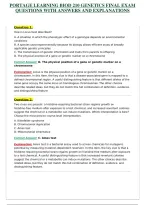PORTAGE LEARNING BIOD 210 GENETICS FINAL EXAM QUESTIONS WITH ANSWERS AND EXPLANATIONS