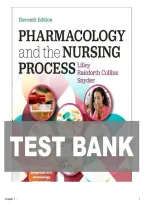 TEST BANK FOR Pharmacology and the Nursing Process 11th Edition by Linda Lane Lilley&comma; Shelly Rainforth Collins ISBN&colon; 978-0443119415 COMPLETE GUIDE ALL CHAPTERS COVERED 100&percnt; VERIFIED A&plus; GRADE ASSURED&excl;&excl;&excl;&excl;&excl; NEW LATEST UPDATE&excl;&excl;&excl;&excl;