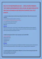 NSG 552 PSYCHOPHARMACOLOGY &mdash; FINAL EXAM COMPLETE &NewLine;TEST BANK COMPREHENSIVE FINAL EXAM 300 QUESTIONS WITH &NewLine;NGN CASE SCENARIOS & DETAILED RATIONALES 2026&sol;2027 &NewLine;UPDATE