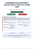  NR-324 Adult Health I Exam 2026 &vert; 146 Questions with Answers&comma; Detailed Rationales&comma; "Why Wrong" Explanations & References Chamberlain University&NewLine;