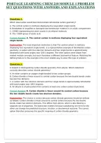 PORTAGE LEARNING CHEM 210 MODULE 1 PROBLEM SET QUESTIONS WITH ANSWERS AND EXPLANATIONS