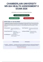 NR-304 Health Assessment II Exam 2026 &vert; 149 Questions with Answers&comma; Detailed Rationales&comma; "Why Wrong" Explanations & References Chamberlain University &NewLine;