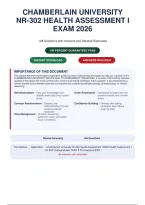 NR-302 Health Assessment I Exam 2026 &vert; 148 Questions with Answers&comma; Detailed Rationales&comma; "Why Wrong" Explanations & References Chamberlain University 