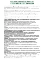 CRCR EXAM QUESTIONS WITH ANSWERS AND EXPLANATIONS