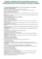 FEDERAL NURSING HOME ADMINISTRATOR EXAM GUIDE QUESTIONS WITH ANSWERS AND EXPLANATIONS
