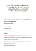 NURS 6531 ADVANCED PRACTICE&NewLine;EXAM 2026&sol;2027 QUESTIONS AND&NewLine;VERIFIED ANSWERS&vert; GRADE&NewLine;A&plus;&vert;WALDEN UNIVERSITY
