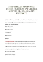NURS 6531 EXAM REVIEW QUIZ&NewLine;2026&sol;2027 &colon; QUESTIONS AND VERIFIED&NewLine;ANSWERS&vert; GRADE A&plus;&vert;WALDEN&NewLine;UNIVERSITY