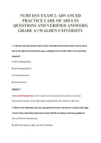 NURS 6531 EXAM 2&colon; ADVANCED&NewLine;PRACTICE CARE OF ADULTS&NewLine;QUESTIONS AND VERIFIED ANSWERS&vert;&NewLine;GRADE A&plus;&vert;WALDEN UNIVERSITY