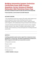 Building Automation Systems Technician Certification Exam 2026 &vert; Practice Questions&comma; Correct Answers & Detailed Rationales &vert; BAS Technician Exam Prep