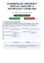 BIOS-251 Anatomy & Physiology I Exam 2026 &vert; 149 Questions with Answers&comma; Detailed Rationales&comma; "Why Wrong" Explanations & References  Chamberlain University &NewLine;