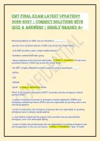 EMT Final Exam 2026 &vert; Questions & Verified Answers Study Guide