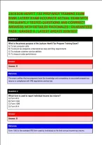 JACKSON HEWITT TAX PREPARER TRAINING EXAM &NewLine;BANK LATEST EXAM ACCURATE ACTUAL EXAM WITH &NewLine;FREQUENTLY TESTED QUESTIONS AND CORRRECT &NewLine;ANSWERS WITH DETAILED RATIONALES &vert; GUARANTEED &NewLine;PASS &vert; GRADED A &vert; LATEST UPDATE 2026&sol;2027