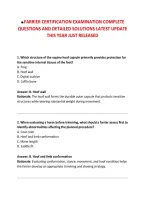 FARRIER CERTIFICATION EXAMINATION COMPLETE &NewLine;QUESTIONS AND DETAILED SOLUTIONS LATEST UPDATE &NewLine;THIS YEAR JUST RELEASED