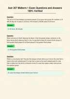Astr 207 Midterm 1 Exam Questions and Answers&NewLine;100&percnt; Verified