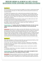 HESI RN MEDICAL-SURGICAL SET 1 EXAM QUESTIONS WITH ANSWERS AND EXPLANATIONS