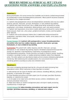 HESI RN MEDICAL-SURGICAL SET 2 EXAM QUESTIONS WITH ANSWERS AND EXPLANATIONS