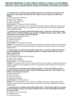 HESI RN MEDSURG V2 MULTIPLE-CHOICE&comma; CLINICAL SCENARIOS AND SET 1 EXAM QUESTIONS WITH ANSWERS AND EXPLANATIONS