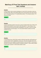 Med-Surg ATI Post-Test Questions and Answers&NewLine;100&percnt; Verified