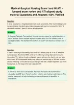 Medical-Surgical Nursing Exam I and GI ATI &NewLine;focused exam review and ATI-aligned study&NewLine;material Questions and Answers 100&percnt; Verified