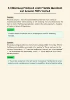 ATI Med-Surg Proctored Exam Practice Questions&NewLine;and Answers 100&percnt; Verified