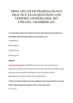 NR565 ADVANCED PHARMACOLOGY&NewLine;PRACTICE EXAM QUESTIONS AND&NewLine;VERIFIED ANSWERS &lpar;2026&sol; 2027&NewLine;UPDATE&rpar;- CHAMBERLAIN