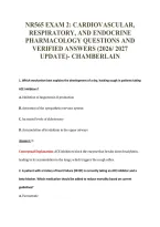 NR565 EXAM 2&colon; CARDIOVASCULAR&comma;&NewLine;RESPIRATORY&comma; AND ENDOCRINE&NewLine;PHARMACOLOGY QUESTIONS AND&NewLine;VERIFIED ANSWERS &lpar;2026&sol; 2027&NewLine;UPDATE&rpar;- CHAMBERLAIN