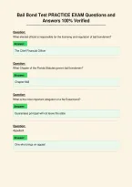 Bail Bond Test PRACTICE EXAM Questions and&NewLine;Answers 100&percnt; Verified