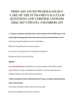 NR565 ADVANCED PHARMACOLOGY&NewLine;CARE OF THE FUNDAMENTALS EXAM&NewLine;QUESTIONS AND VERIFIED ANSWERS&NewLine;&lpar;2026&sol; 2027 UPDATE&rpar;- CHAMBERLAIN