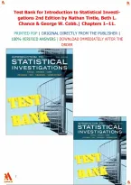 Test Bank for Introduction to Statistical Investigations 2nd Edition by Nathan Tintle&comma; Beth L&period; Chance & George W&period; Cobb&period;&vert;All 1-11 chapters covered&period;