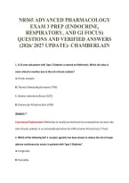 NR565 ADVANCED PHARMACOLOGY&NewLine;EXAM 3 PREP &lpar;ENDOCRINE&comma;&NewLine;RESPIRATORY&comma; AND GI FOCUS&rpar;&NewLine;QUESTIONS AND VERIFIED ANSWERS&NewLine;&lpar;2026&sol; 2027 UPDATE&rpar;- CHAMBERLAIN