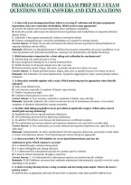 PHARMACOLOGY HESI EXAM PREP SET 3 EXAM QUESTIONS WITH ANSWERS AND EXPLANATIONS