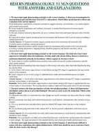 HESI RN PHARMACOLOGY V1 NGN QUESTIONS WITH ANSWERS AND EXPLANATIONS