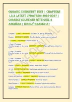 Organic Chemistry Test 1 Ch 1-3 &vert; Questions & Verified Answers