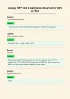 Biology 1107 Test 3 Questions and Answers 100&percnt;&NewLine;Verified
