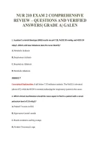 NUR 210 EXAM 2 COMPREHENSIVE&NewLine;REVIEW &ndash; QUESTIONS AND VERIFIED&NewLine;ANSWERS&vert; GRADE A&vert; GALEN